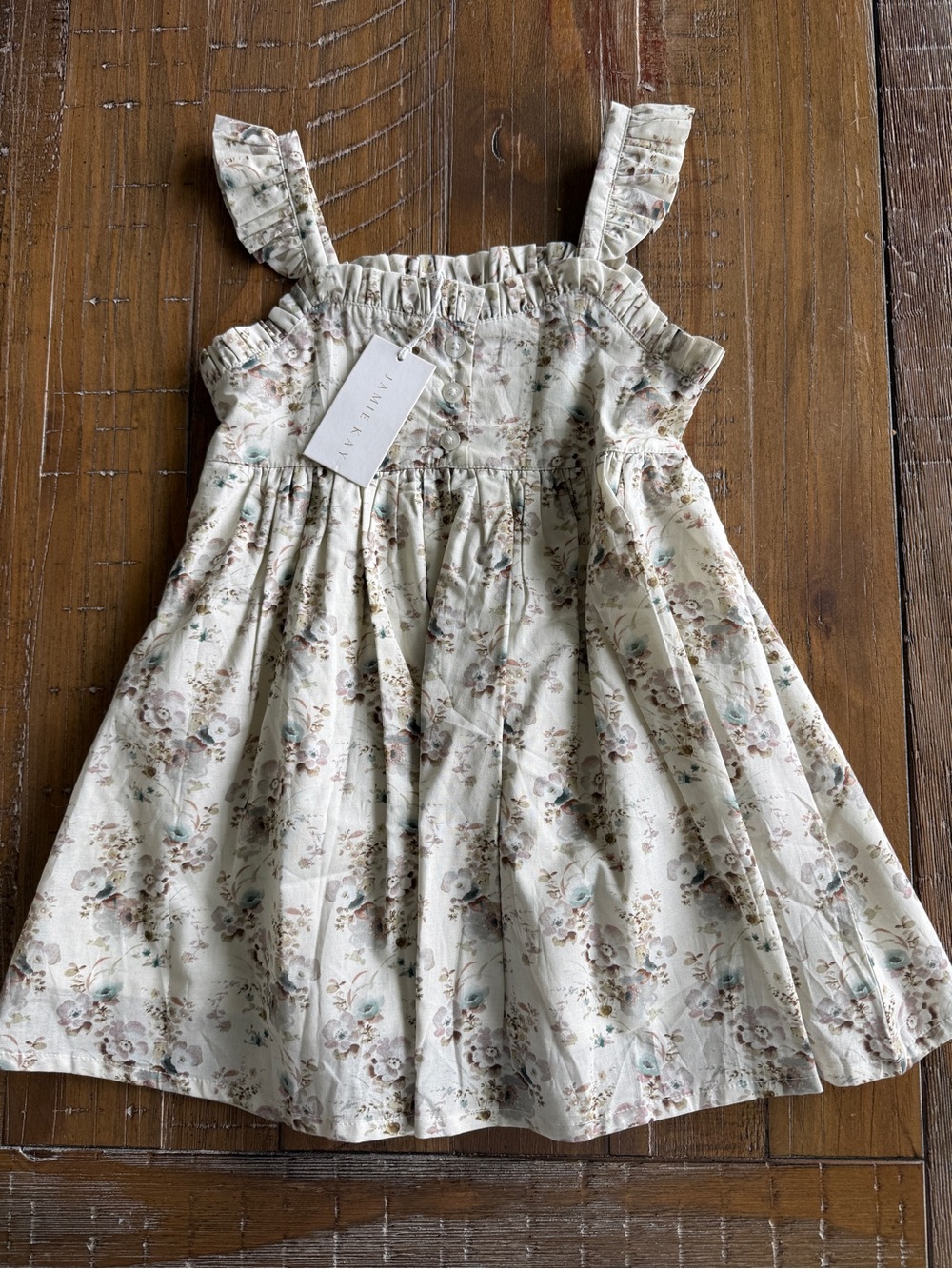 Jamie Kay Ivory Floral Smocked Cotton Dress